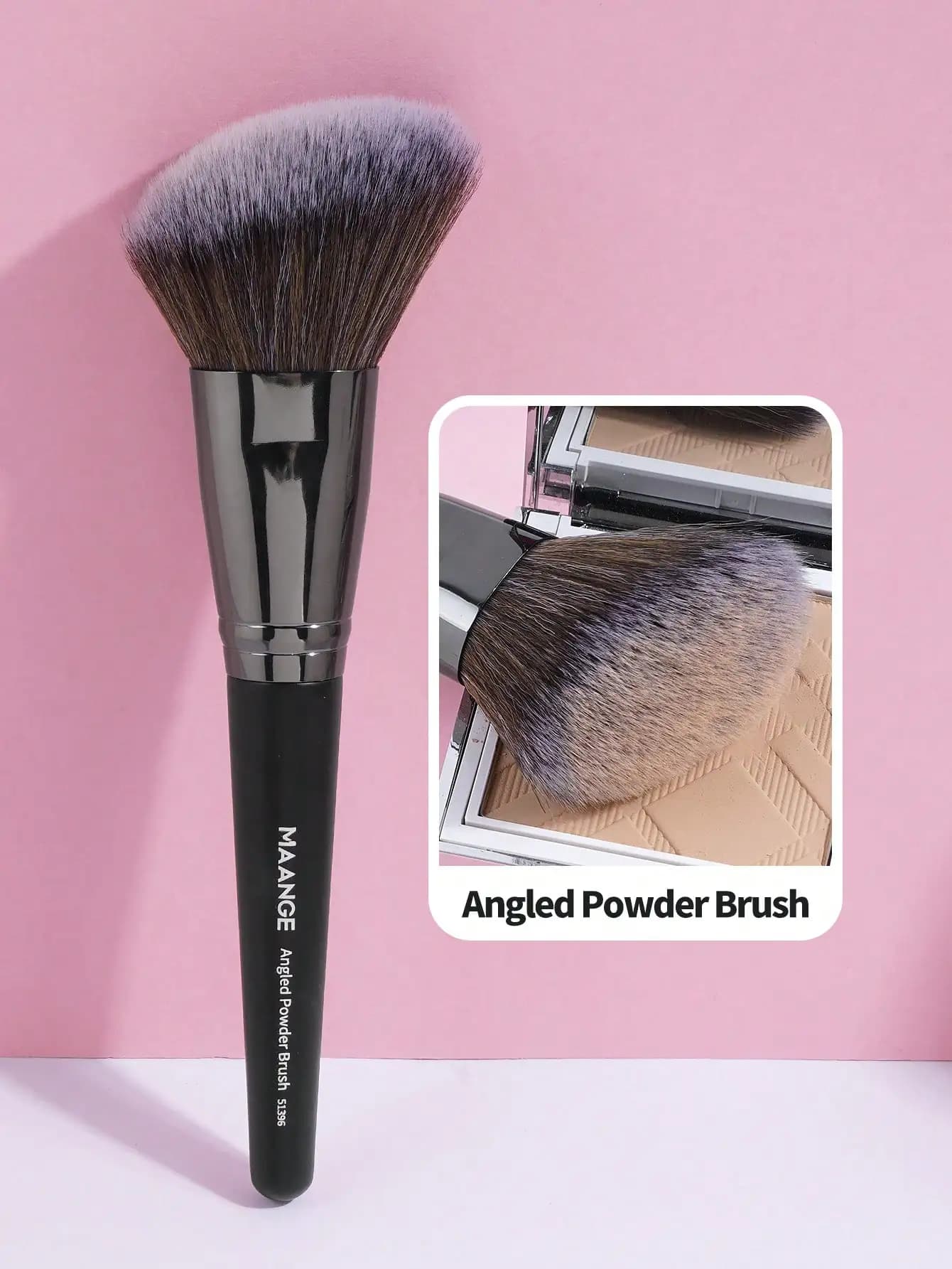 MAANGE Pennello professionale morbido a doppia testa per fard, 1 pezzo, Pennello da trucco portatile da viaggio, Ottimo effetto sfumante, Strumento per il trucco delicato sulla pelle, Realizzato con fibre morbide, Delicato e non irritante, Con scatola portaoggetti, Regalo per donne/ragazze, Pennello per fondotinta, Pennello per correttore