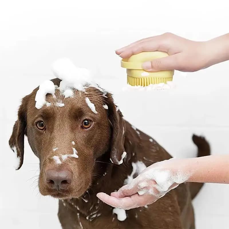 Dog Bath Brush Silicone Pet Shampoo Brush Soap Dog Scrubber Cat Massage Grooming Wash Comb Soft Rubber Puppy Clean Brush A4
