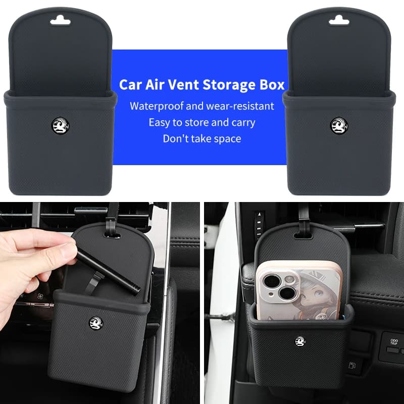 Car Vent Storage Box Storage Bag Tidy Organizer Phone Holder Interior For Vauxhall VXR Dokker Lodgy Logan Sandero Duster Stepway