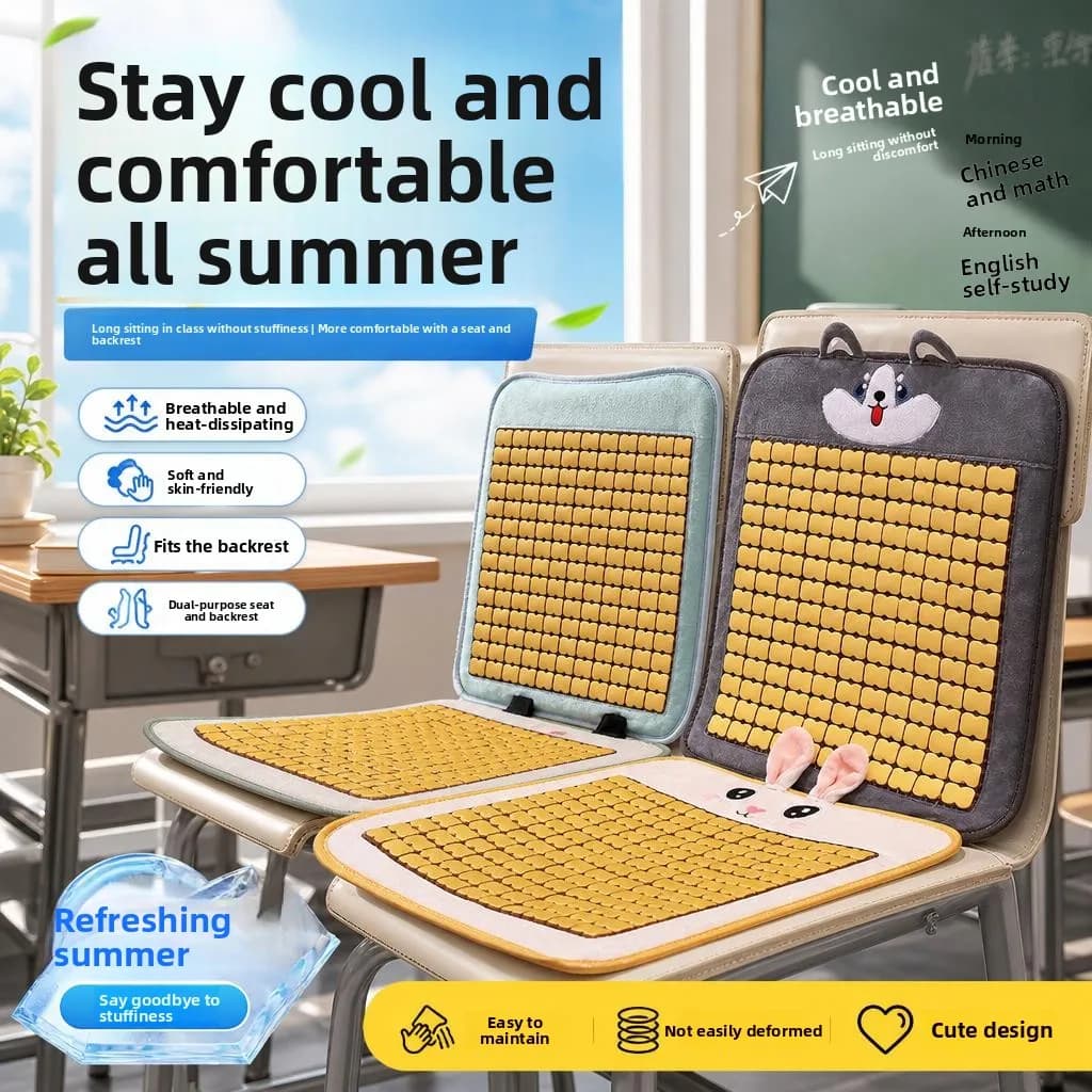 Student Cushion Breathable Summer Cool Bamboo Mat Chair Pad for Classroom Dormitory Car Bench Modern Simple Style Office...