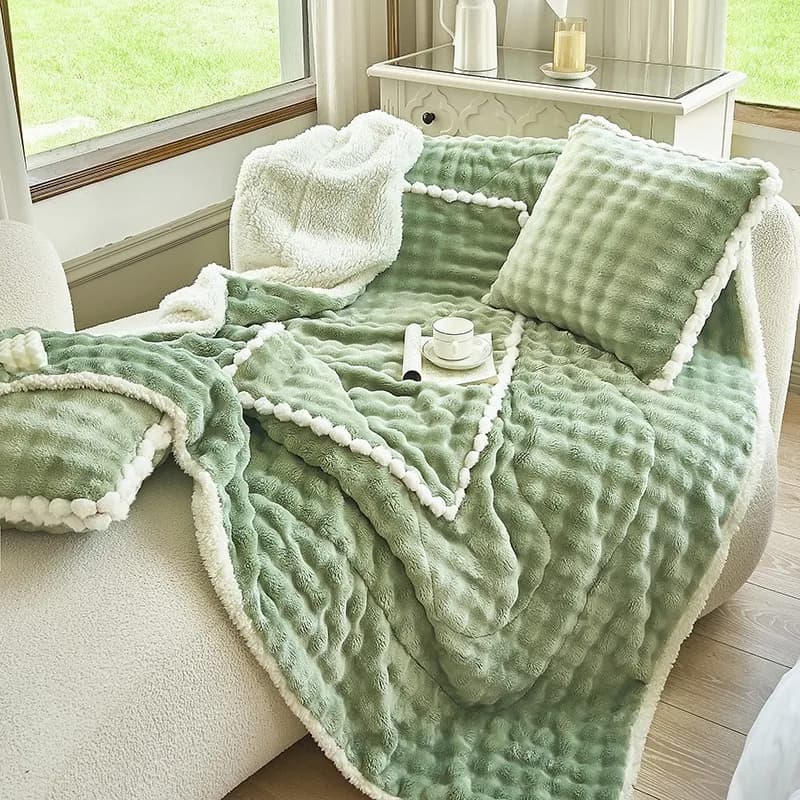 Warm Portable 2 in 1 Pillow Blanket Multifunction Foldable Cushion for Home Office Car Outdoor Travel Rest