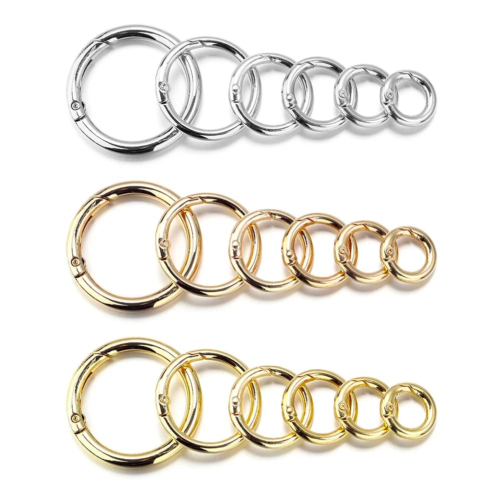 5-10 pezzi O Ring in metallo Catenacci a molla Moschettone apribile Portachiavi Borsa Clip Gancio Cane Catena Fibbie Connettore per creazione di gioielli fai da te