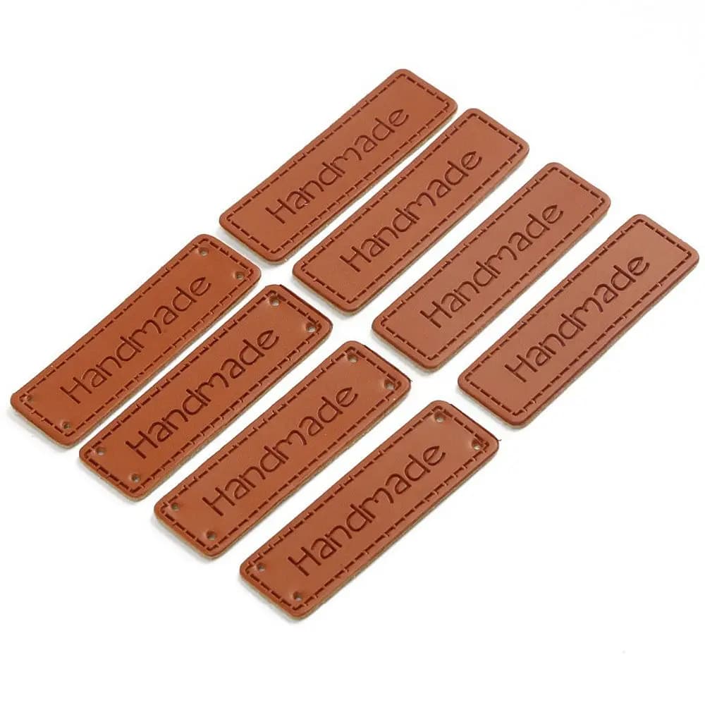 50 pezzi 1x4 cm lettera in rilievo borse per indumenti accessori etichette fai da te modello fatto a mano etichette in pelle PU accessorio per cucire