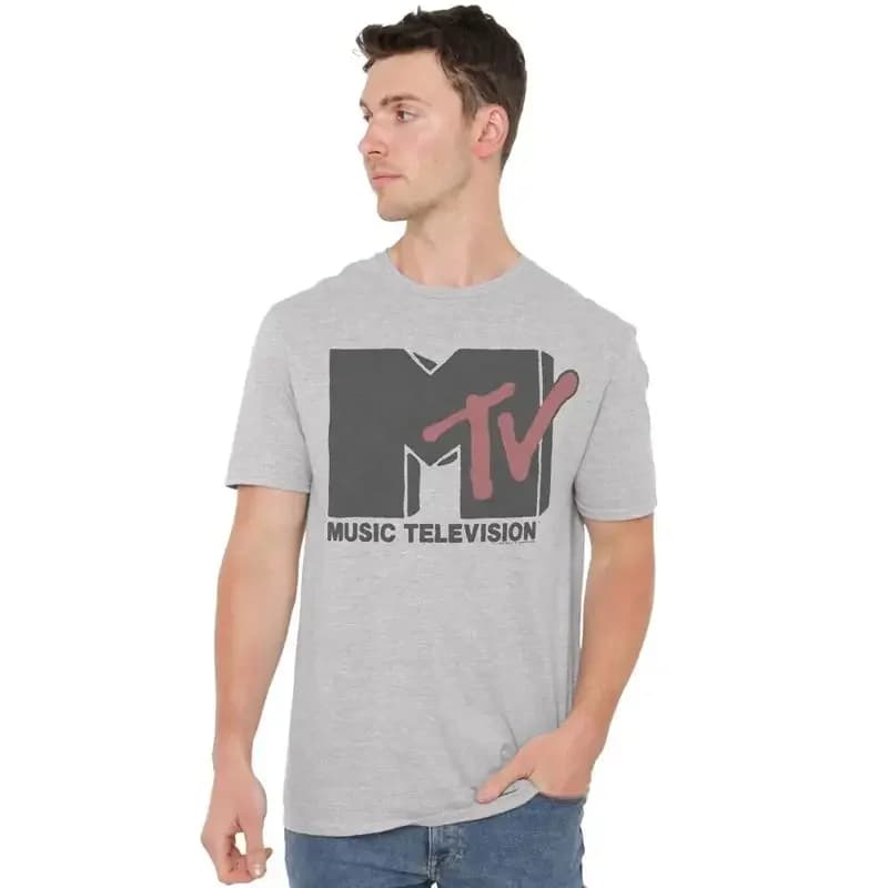 T-shirt con logo MTV MTV S-2XL, Athletic Heather
