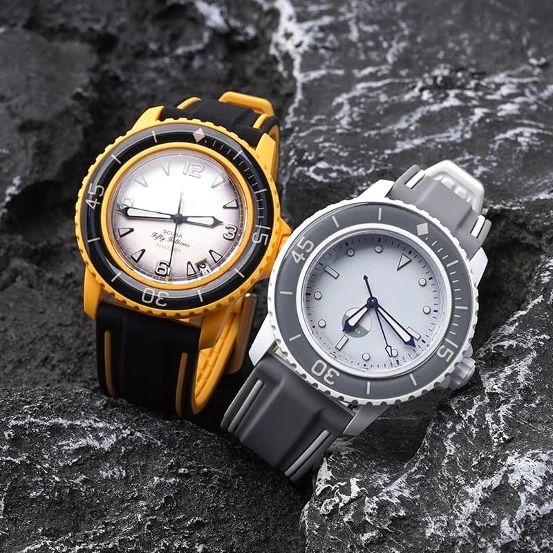 Cinturino per Swatch X Blancpain Five Oceans Series Uomo Donna Cinturino in gomma siliconica 22mm Bracciale subacqueo impermeabile con strumenti
