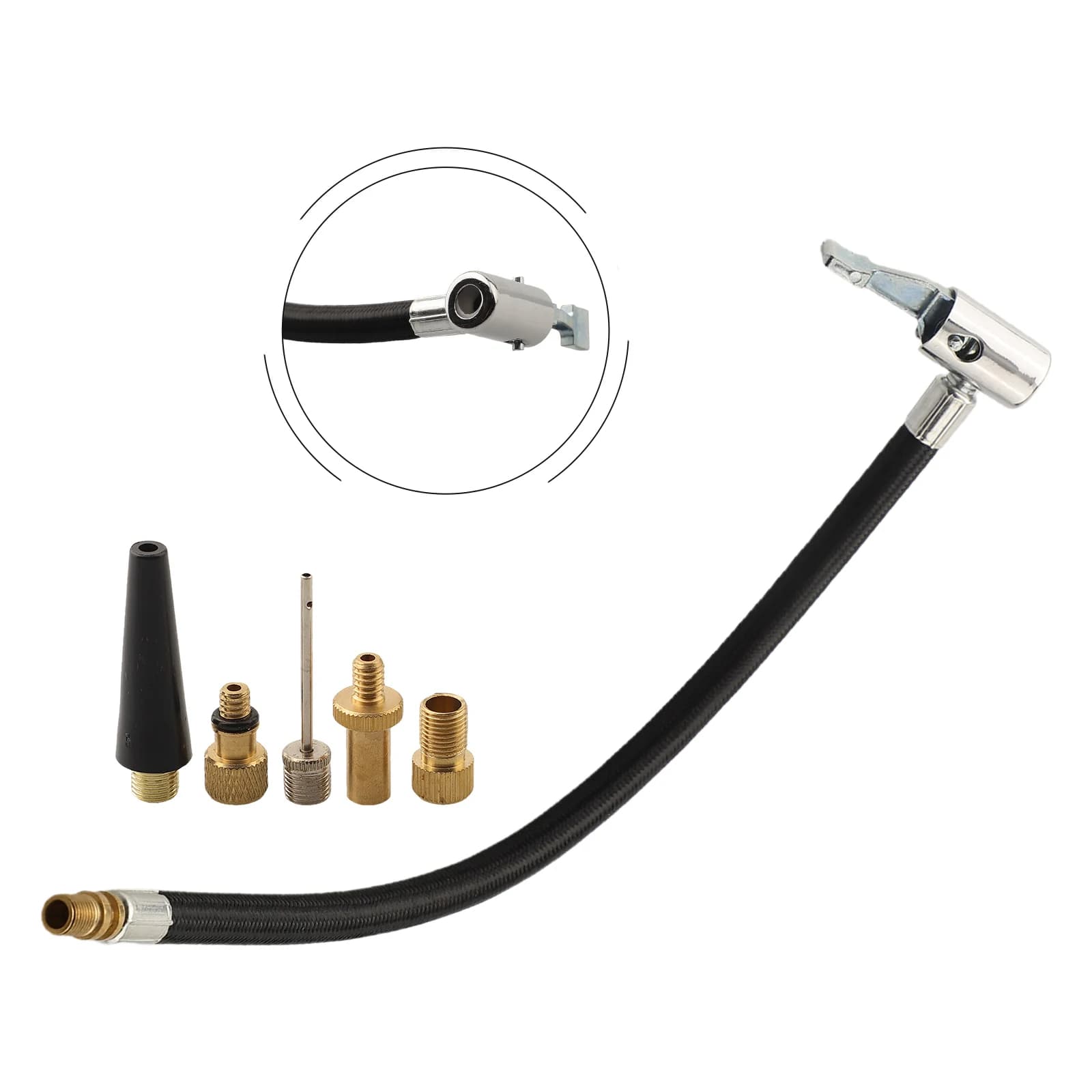 Tubo di prolunga per pompa da bici Lunghezza tubo dell'aria 30 cm 11,81 pollici Adattatore per valvola pompa bici Lunghezza totale di 30 cm Comodo e veloce