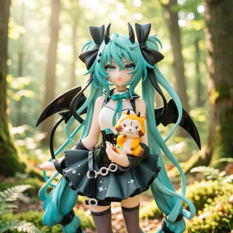 Action Figure Anime Hatsune Miku 19cm, Modellino da Collezione in PVC, Piccolo Angelo Oscuro, Ornamenti periferici di animazione