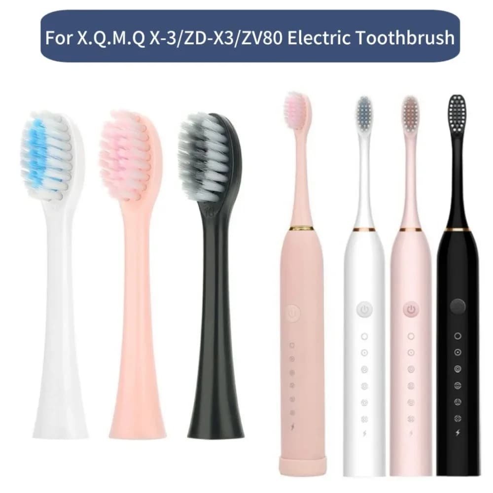Replacement heads X-3 for electric toothbrush X.Q.M.Q X-3/ZD-X3/ZV80, soft bristles DuPont