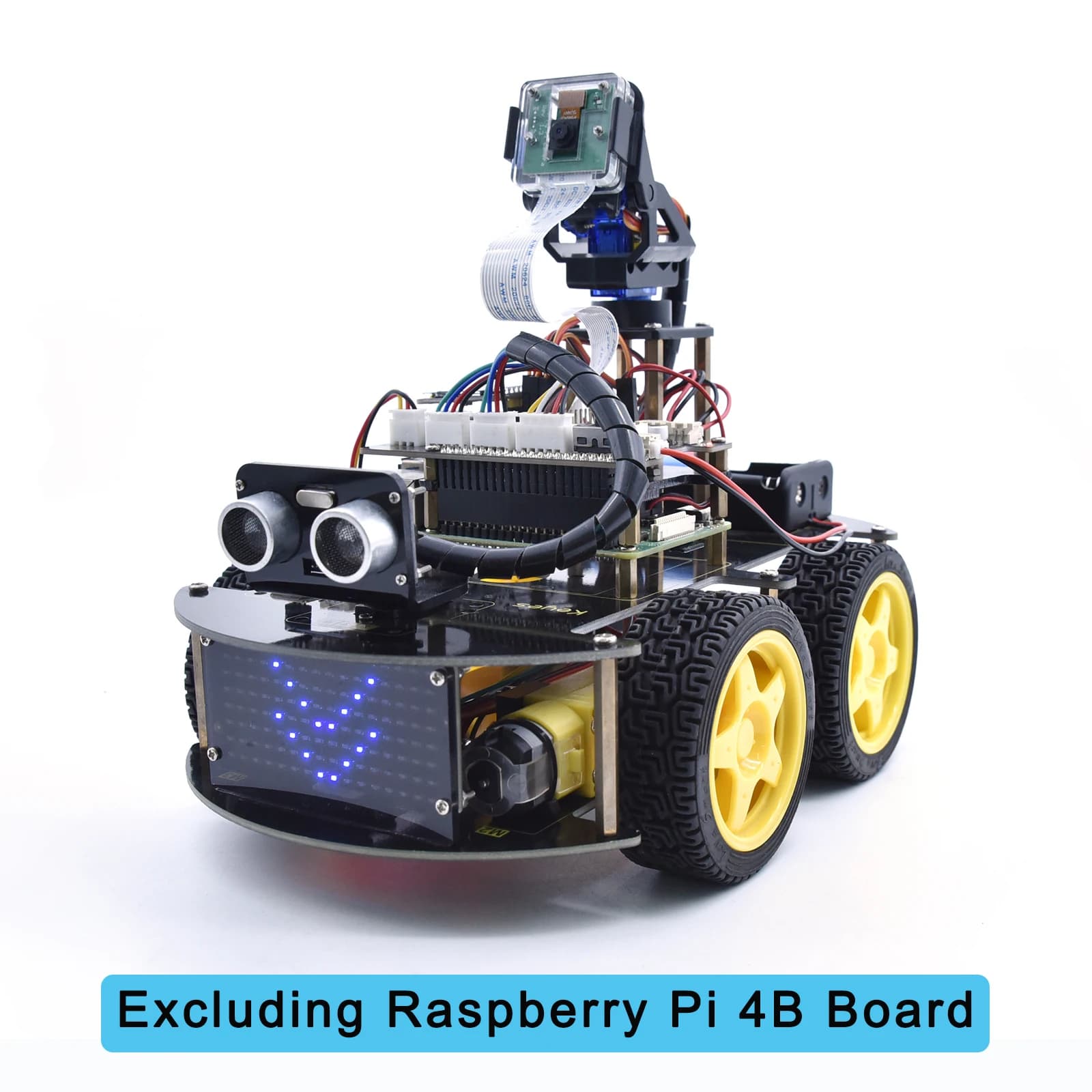 Kidsbits Raspberry Pi Camera Robot Car Programming Python + 5 Megapixel for Raspberry Pi 4B Robot Car (Without Raspberry Pi Card)