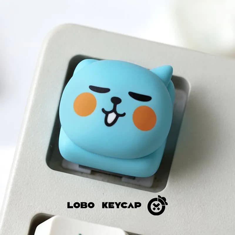 Collectible Lobo Keycap 3d Blue Cat Resin Artisan Key Cap Custom Mechanical Keyboard Decor Unique Hobby Gift For Keyboard