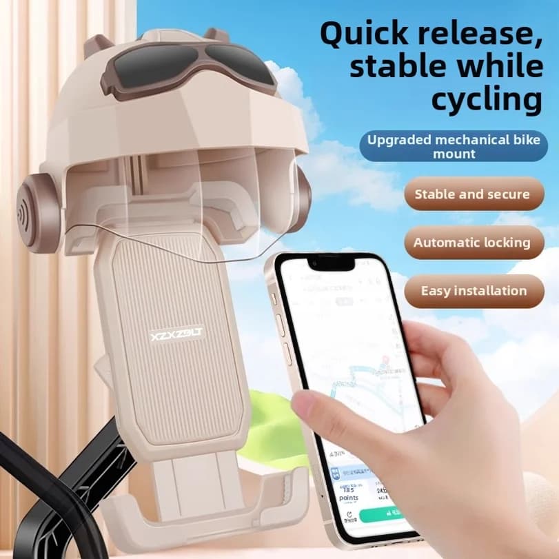 Supporto per telefono da navigazione con parasole per casco piccolo per veicoli elettrici, biciclette e motociclette, antiurto e antivibrazioni