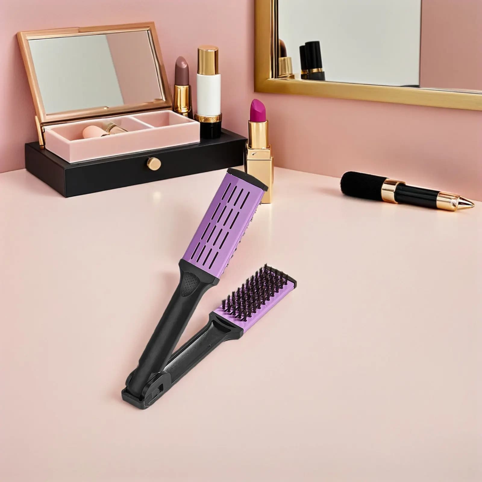 Hair Smoothing comb with V-string, Design Delicate for Leasing, for Cuoio Capelluto Dry and Sensible, Lightweight and Portable