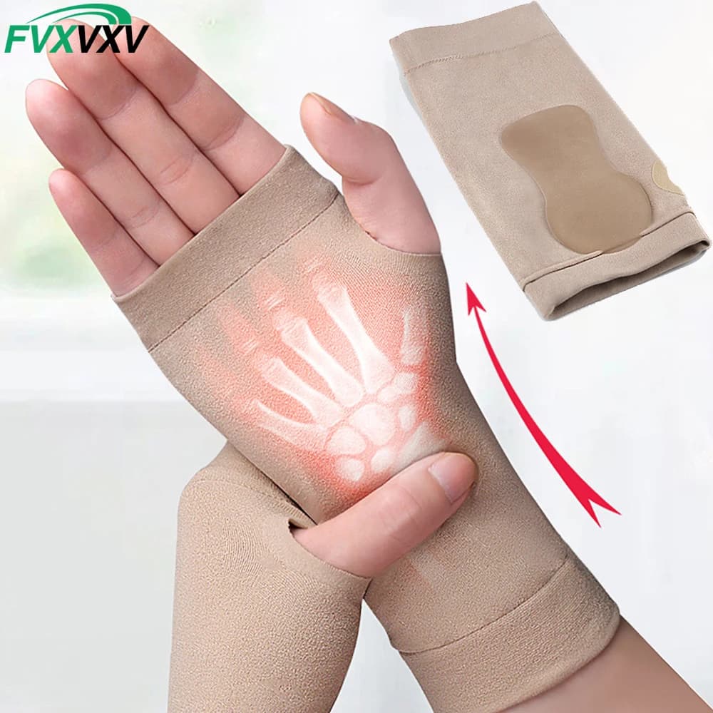 1PCS Wrist Brace Compression Sleeve, Fingerless Gloves for Carpal Tunnel & Sport,Hand Support for Workout Typing Men Women