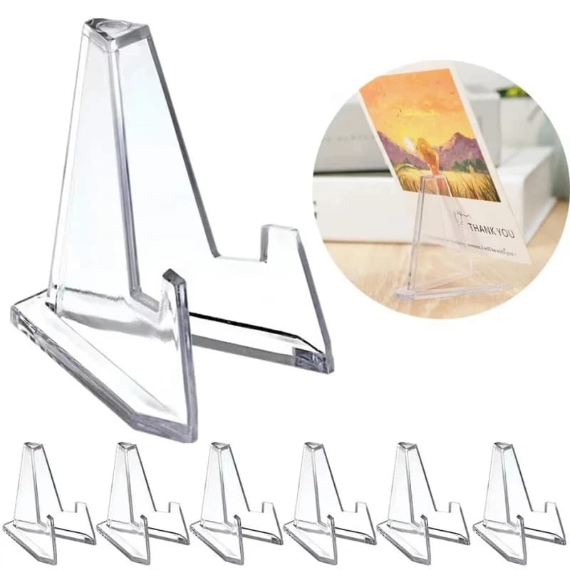 30-1 Pezzi Espositore Triangolare per Carte, Mini Supporti in Acrilico per Foto di Idoli, Porta Monete e Carte Sportive, Espositori per Collezioni