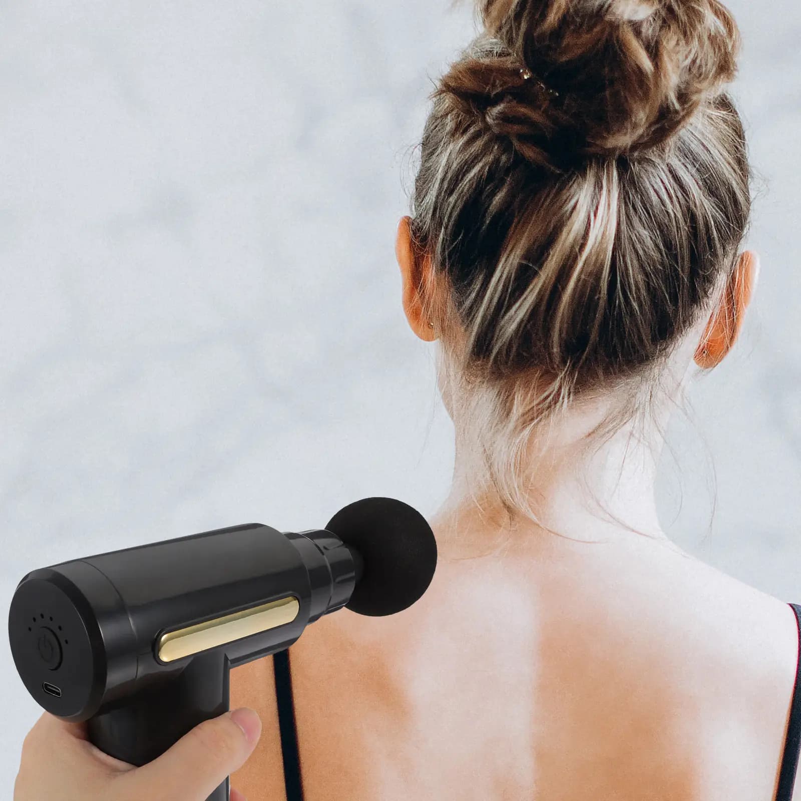 Set of 1 Portable Electric Muscular Massage Massage, Fascial Massage Gun, Muscular Relaxation Device and Back Fabrics