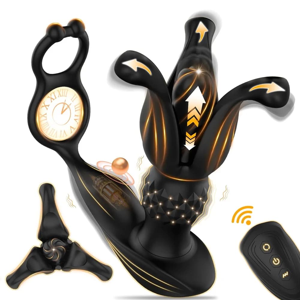 Vibratore telescopico per butt plug anale Massaggiatore prostatico remoto senza fili Masturbatore vaginale femminile per giocattoli adulti del sesso per donne uomini
