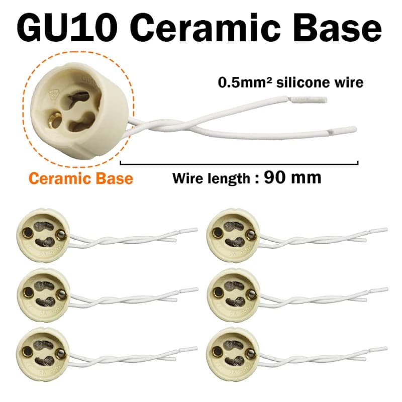 10 pz LED Strip Connector GU10 Presa Per Alogena Ceramica Lampadina Lampade Supporto Base Filo Connettore portalampada