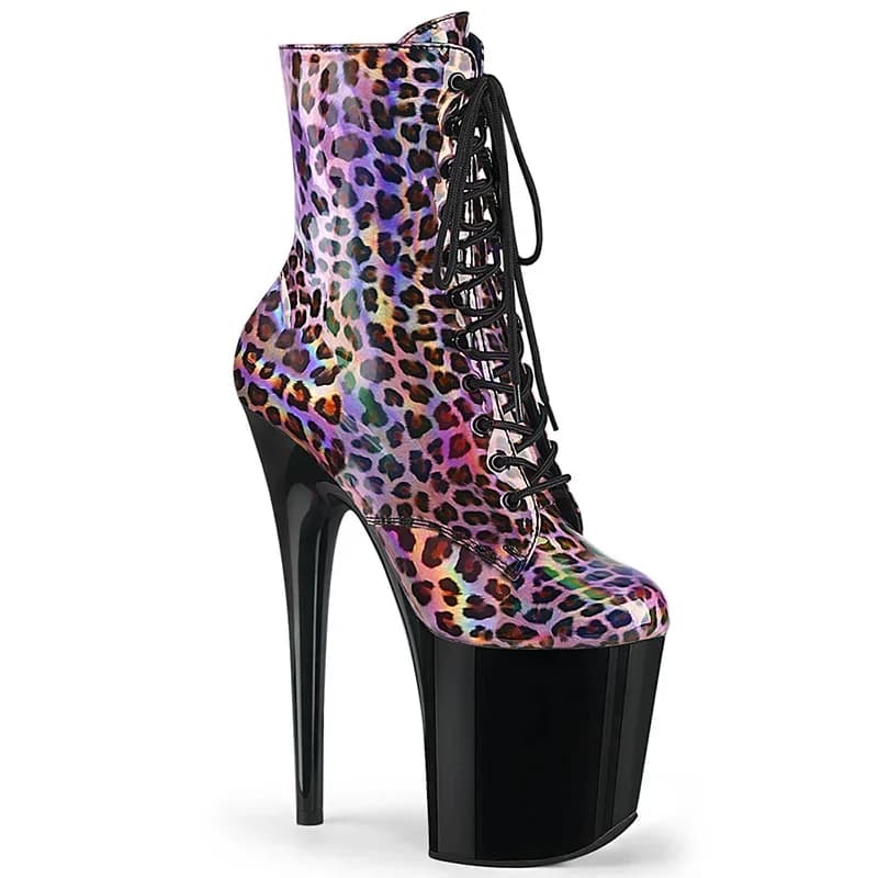 New 20CM Heels For Bride's Wedding Shoes Fashion Banquet Platform Dance Shoes Round Toe Women's Boots