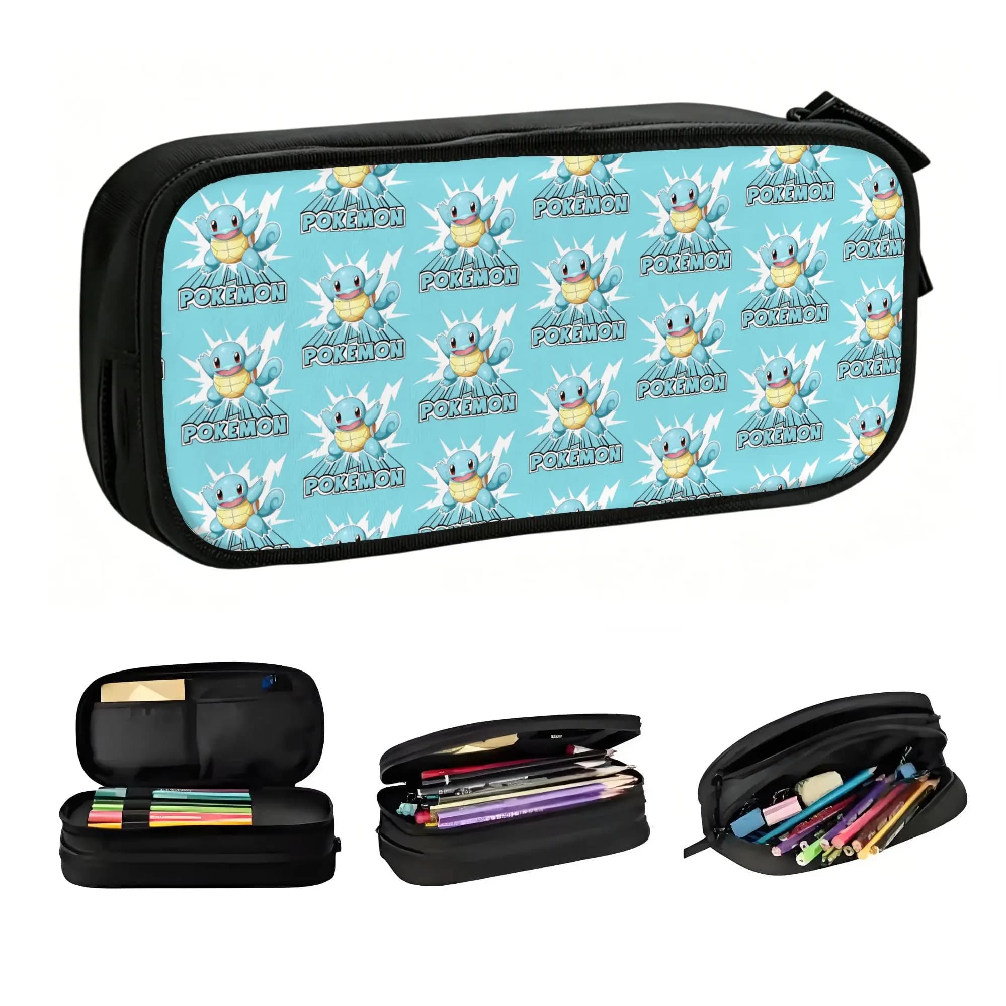 Custom S-Squirtles Cute Pencil Cases Men Women Large Capacity Cartoons Pencil Bag School Accessories