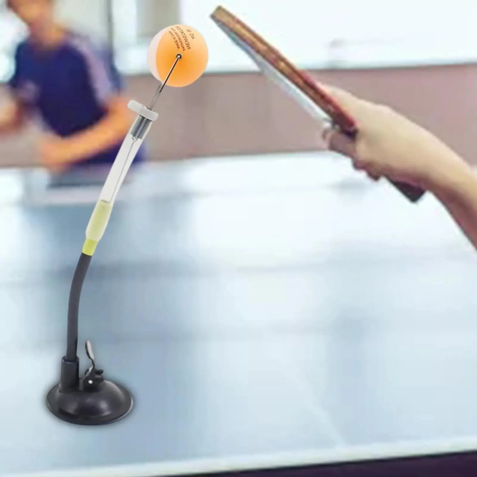 Allenatore di palline da ping pong con aspirazione, ausilio regolabile da 29 cm per la pratica dell'ictus
