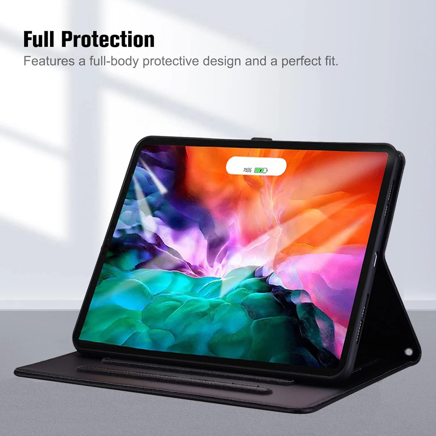 For iPad Pro 11 (2025) / 11 (2024) Case 3D Effect Cat Pattern Leather Stand Tablet Cover with Wallet, Stylus Holder - Black