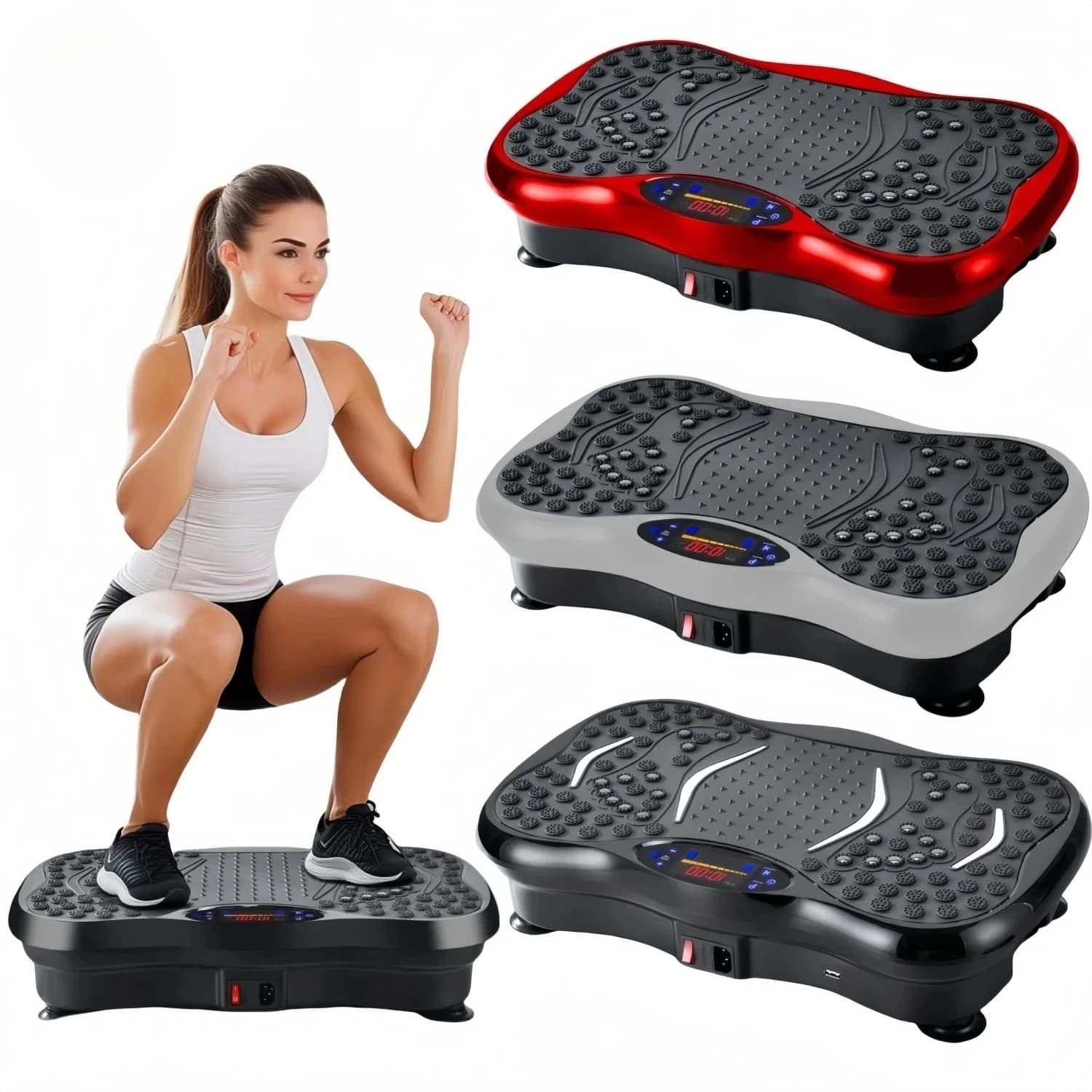 Massage machine for the whole body with resistance bands and remote control to burn fat, lose weight, fitness training equipment at home