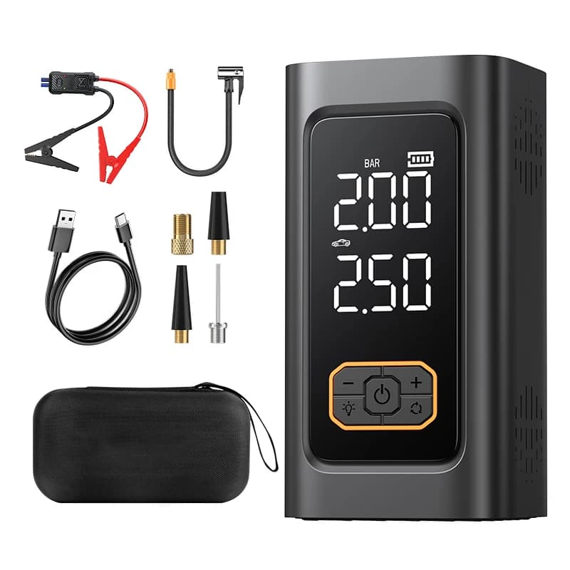 Avviatore portatile per auto con compressore d'aria 150PSI Gonfiatore per pneumatici Display digitale Booster di emergenza Power Bank