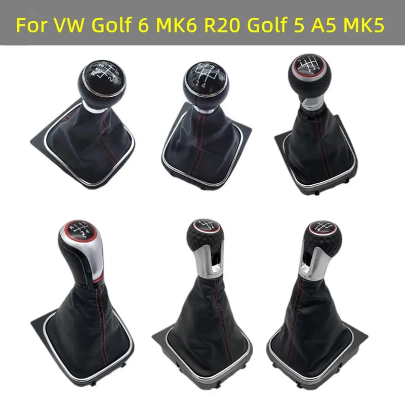 Copertura per pomello del cambio a sfera con cuffia per VW Volkswagen Golf 6 MK6 R20 Golf 5 A5 MK5 GTI GTD Jetta R32 A6 2004-2014