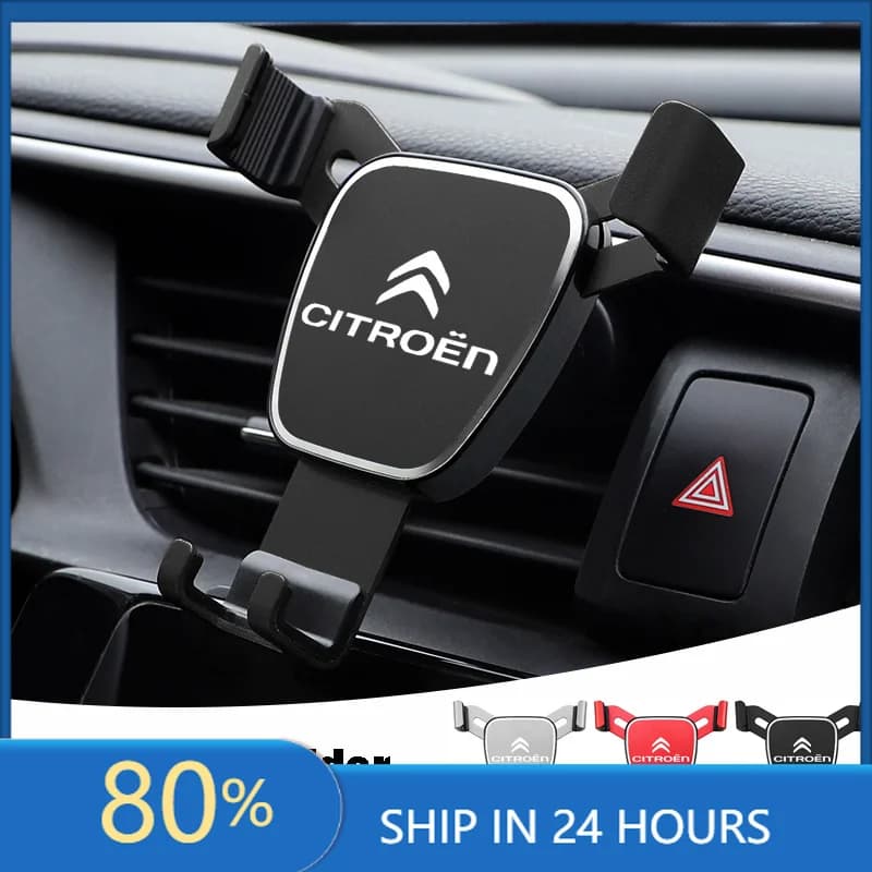 Car Stickers 1Pcs Car Phone Holder Gravity Sensing Air Vent Stand Accessories For Citroen C1 DS3 C2 C3 Vts C4 Saxo C4L C5 C6 C8