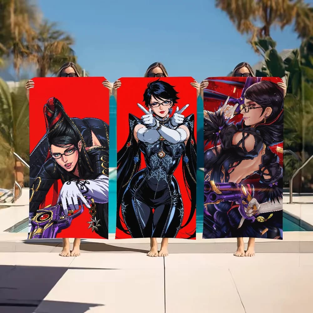 Game B-Bayonetta-S 3 Asciugamani sportivi ad asciugatura rapida, attrezzatura da viaggio e da campeggio, resistente alla sabbia, morbido, leggero, grande asciugamano da spiaggia