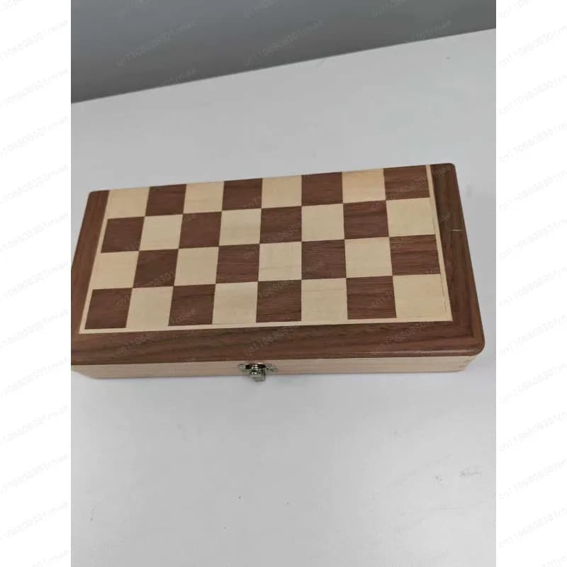 Set di Scacchi Pieghevole in Legno, Professionale e Artigianale, Educativo e Classico con Scacchiera Richiudibile per Uso Interno, Esterno e in Viaggio