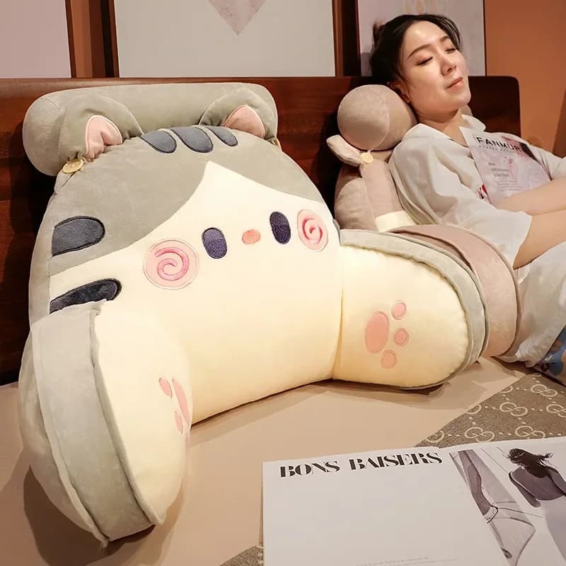 Cartoon Bedside Cushion Sofa Backrest Detachable Washable Lumbar Support Neck Pillow for Dorm Chair Bed Decoration Maison