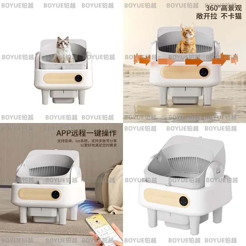 Smart Automatic Cat Litter Box Self Cleaning Electric Waste Removal Infrared Sensor Anti Pinch Deodorizing Toilet for Pets