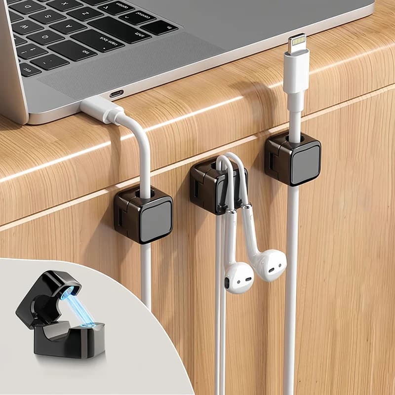 3/6 pezzi clip per cavi magnetici supporto per cavi liscio e regolabile sotto la scrivania gestione dei cavi supporto per organizer per cavi