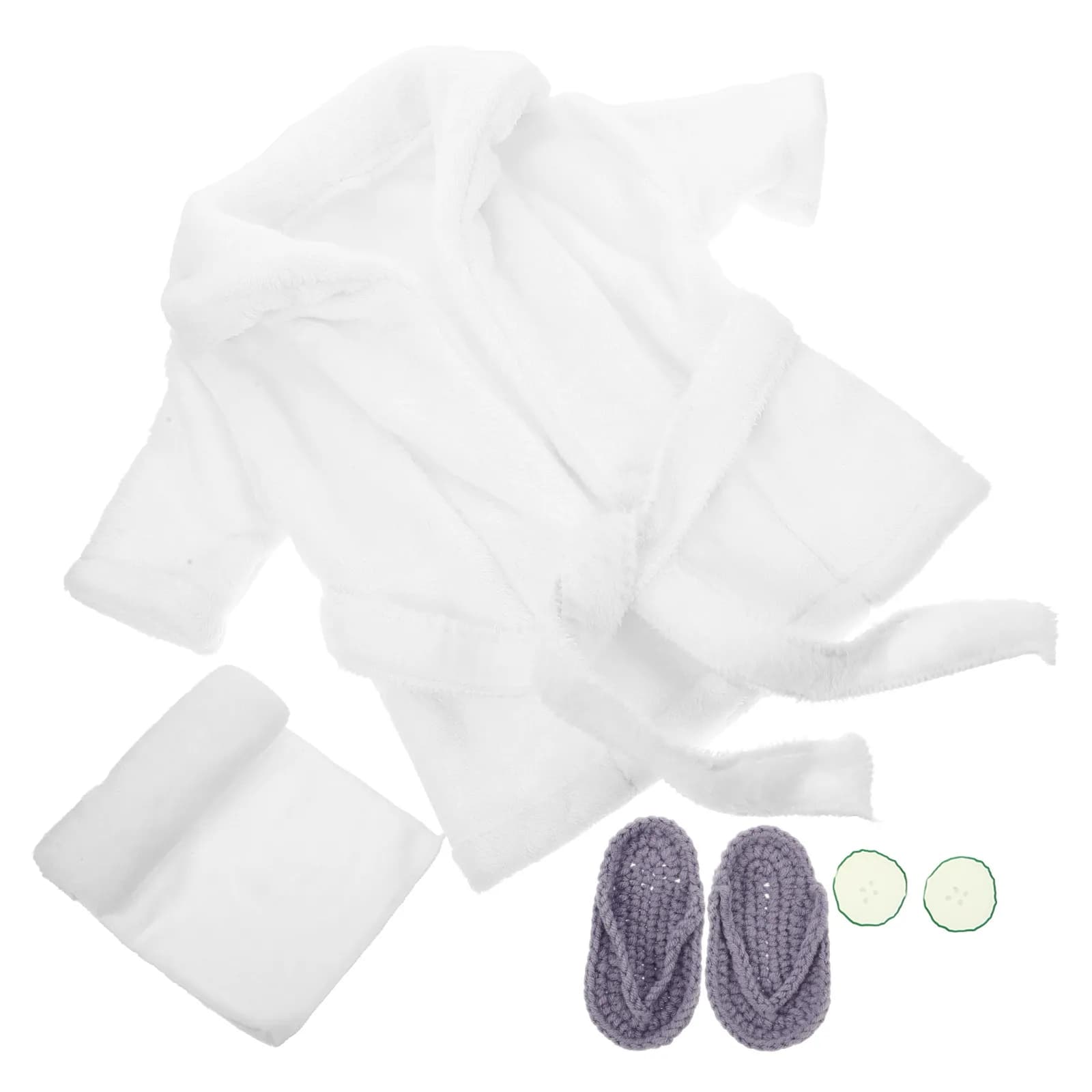 1Set Newborn Photography Bathrobe Prop Coral Fleece Baby Towel Outfit Breathable Skin Friendly Soft Baby Photo Accessory