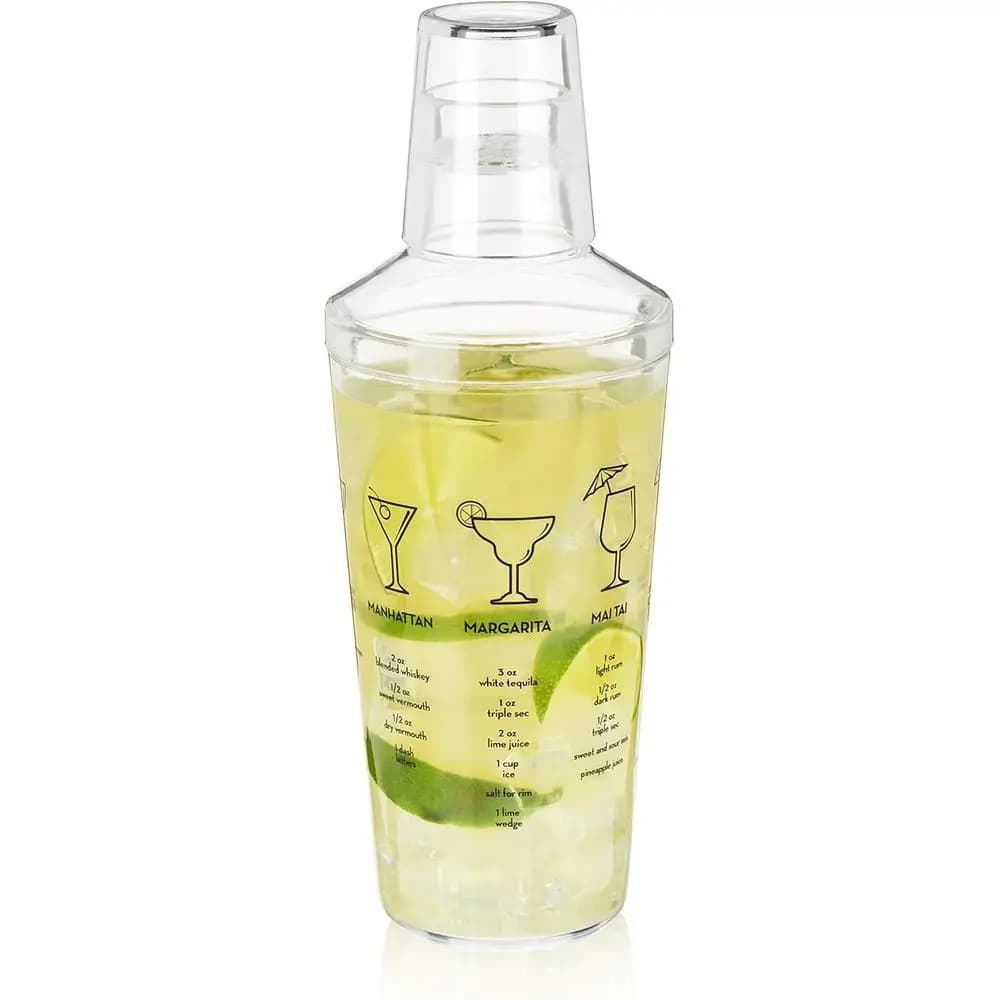 16 oz Cocktail Shaker with Strainer, 7 Drink Recipes, Perfect for Parties and Home Bar
