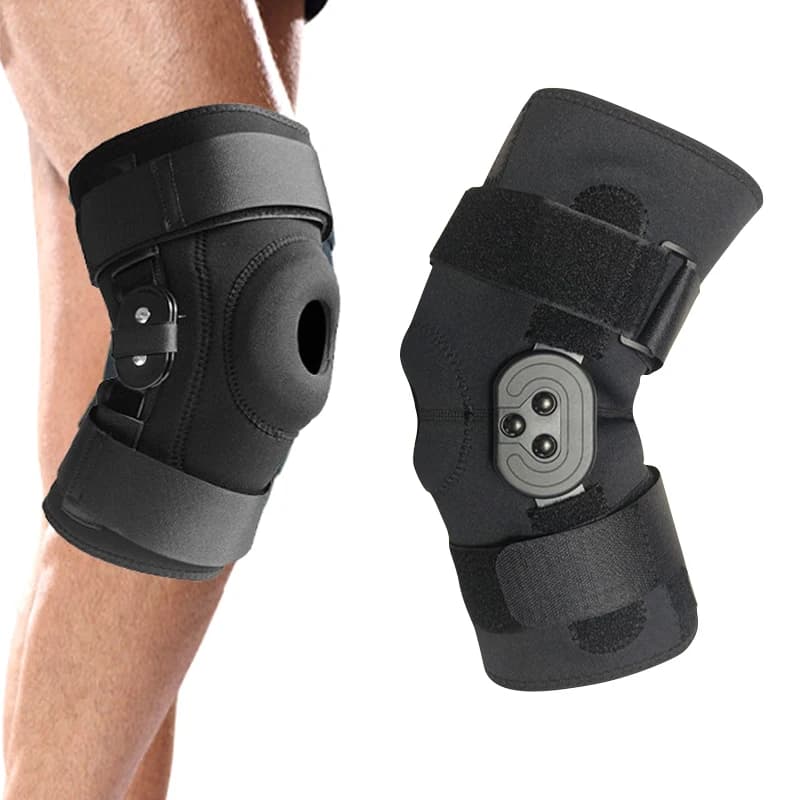 Ginocchiera Ginocchiera Supporto per ginocchio regolabile con stabilizzazione laterale Bloccaggio Dolore al ginocchio Artrite Anteriore Strappo del menisco