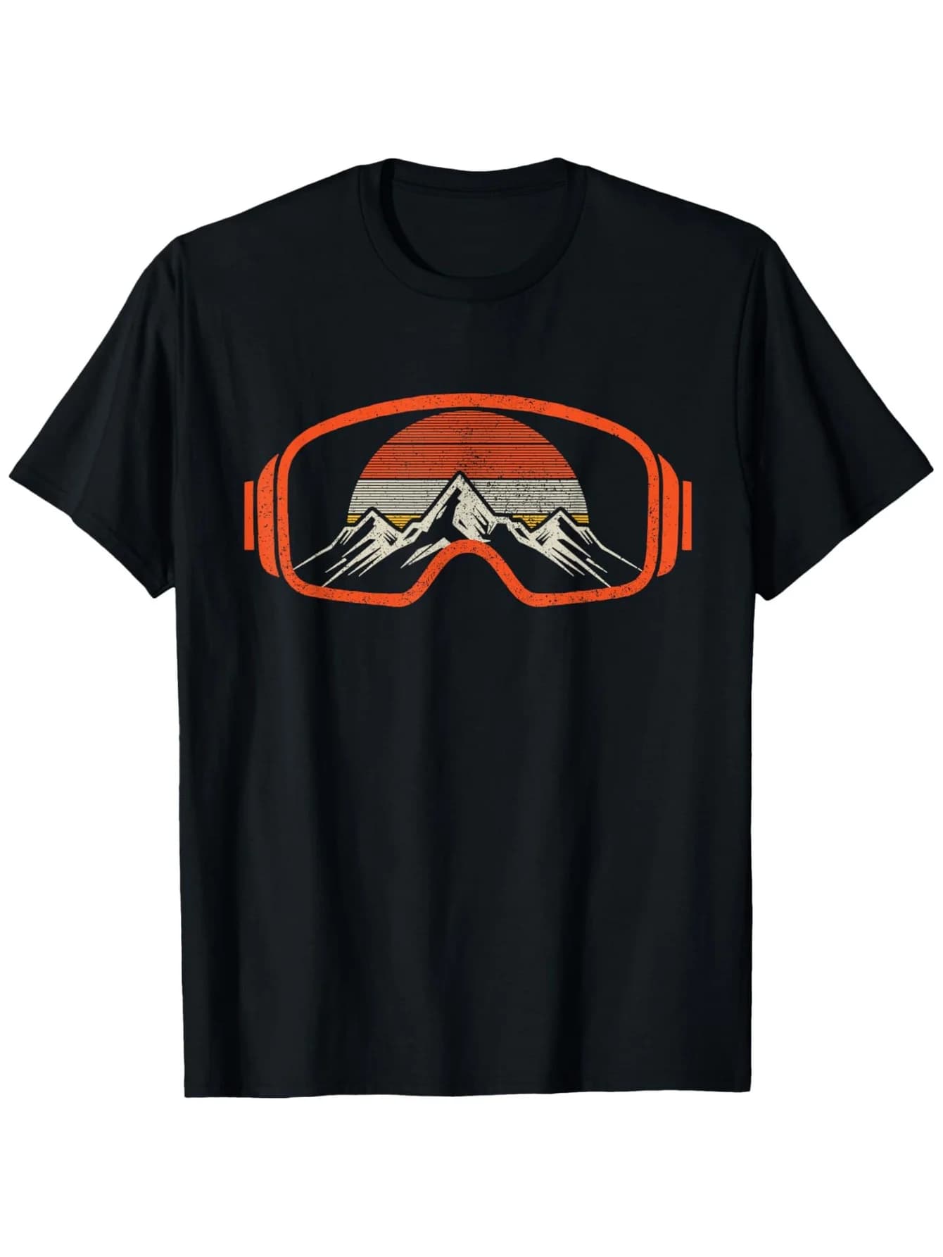 T-shirt vintage da sci e snowboard - Occhiali da montagna, maglietta regalo per sport invernali