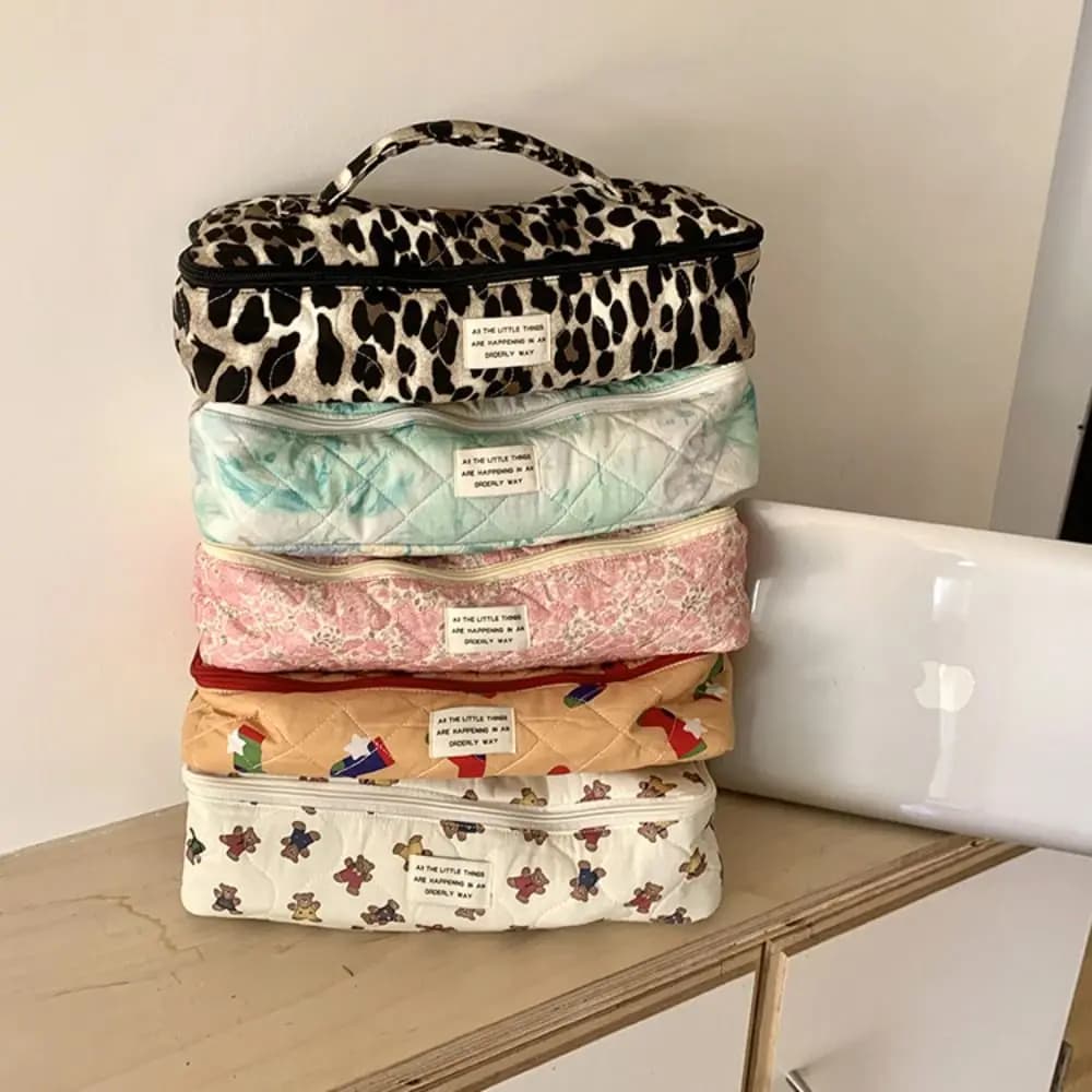 Quilting Cotton Hair Dryer Storage Bag Large Capacity Dustproof Carrying Case with Handle Soft Hair Dryer Carrying Case
