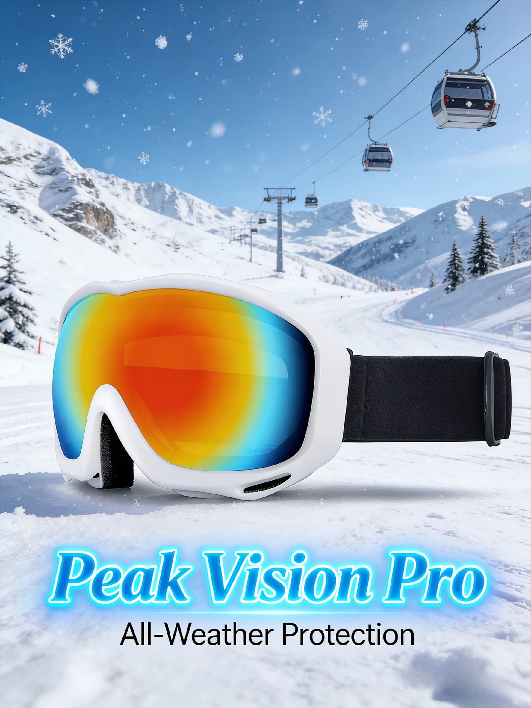 Occhiali da Sci Unisex con Montatura Grande Polarizzati - Antivento, Antinebbia, Protezione UV per Sci e Snowboard all'Aperto