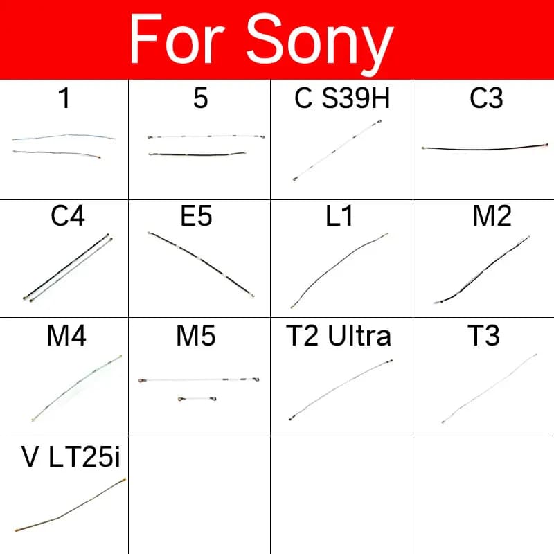 Cavo flessibile per antenna segnale Wifi per Sony Xperia 1 5 C S39H C3 C4 E5 L1 M2 M4 M5 T2 Ultra T3 V LT25i Parti di ricambio per albero filo
