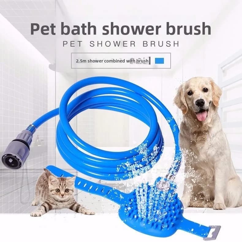 Spazzola Massaggiante con Doccetta per il Bagno degli Animali Domestici, Accessori per la Pulizia e la Toelettatura di Cani e Gatti
