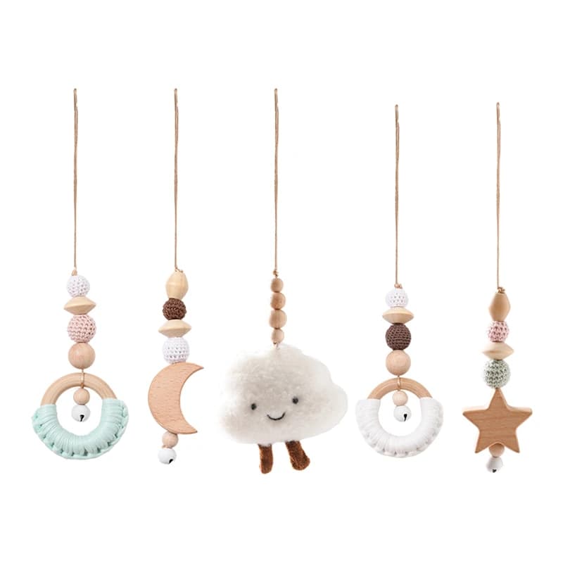 A Baby Play Gym Set Cartoon Cloud sonaglio ciondolo Baby Room culla passeggino giocattoli decorativi morbido cotone giocattoli sensoriali per bambini regalo per bambini