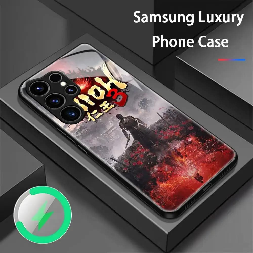 Nuova custodia magnetica in vetro per telefono Nioh 3 per Samsung S26 S25 S24 S23 S22 S21 S20 Plus Ultra