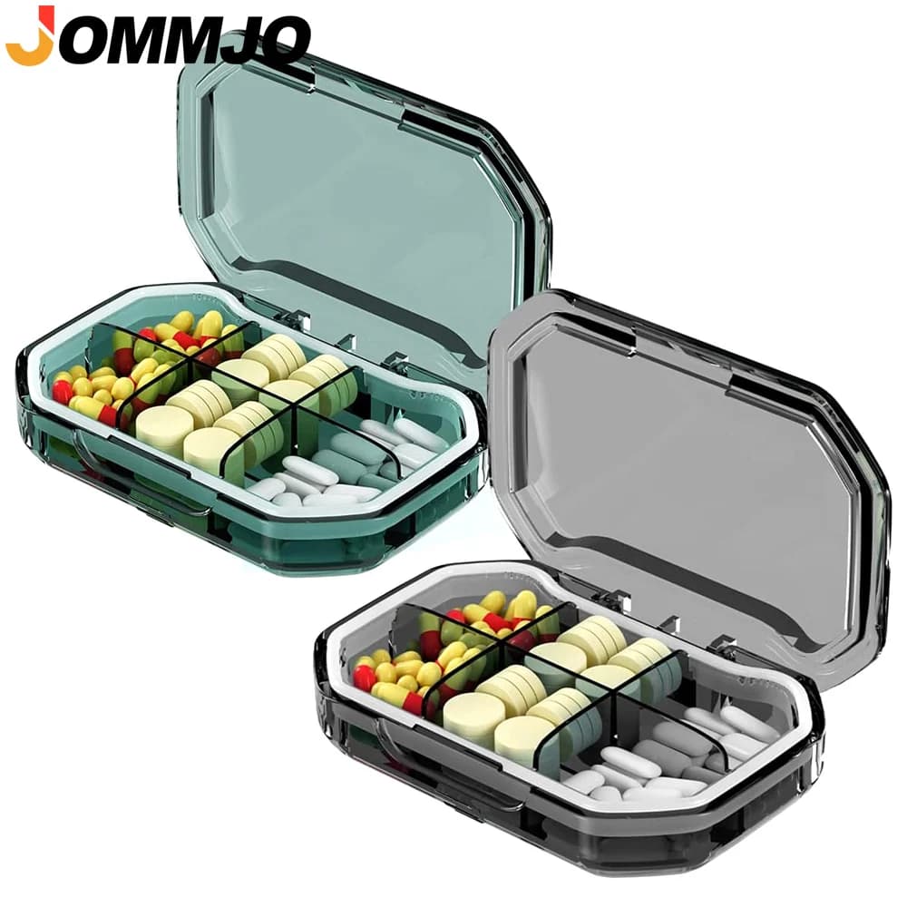 1 organizer per pillole a 6 scomparti, portapillole portatile, può contenere grandi quantità di vitamine, integratori, olio di pesce, farmaci