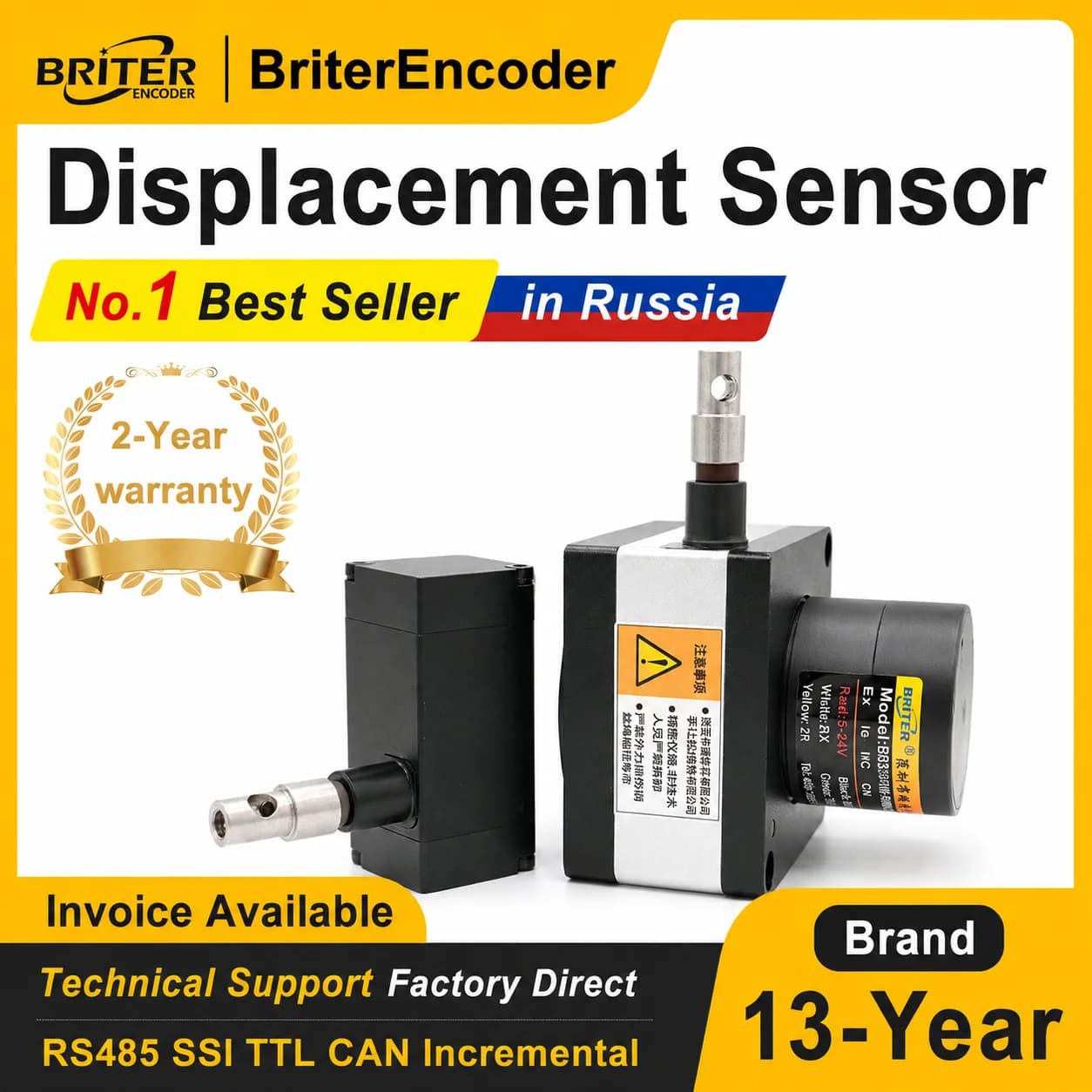 Cable Linear Moving Sensor, Cable Position Transducer for Industrial Equipment Movement Control