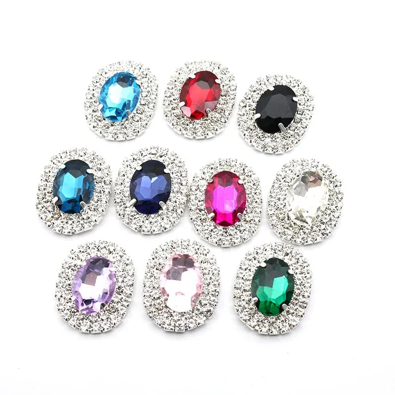 Nuovo 10/pezzo 24 * 2mm strass gioielli in vetro abbigliamento fai da te accessori per capelli borsa scarpe materiali fatti a mano accessori