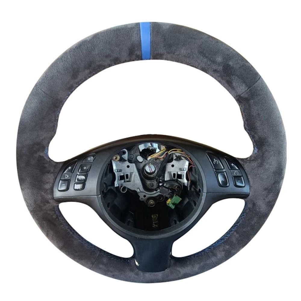 Coprivolante per auto a treccia avvolgere cucito a mano in pelle scamosciata antiscivolo per BMW M Sport E46 330i 330Ci E39 M3 M5 540i 525i 530i