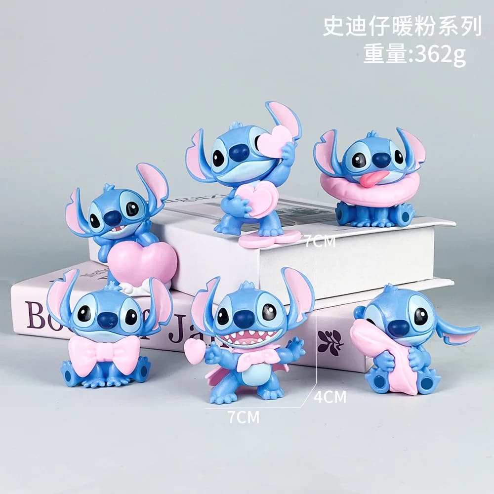 Decorazioni per la casa Disney, scatole a sorpresa Stitch, regali di compleanno a sorpresa, decorazioni per auto, decorazioni per bambole rosa.