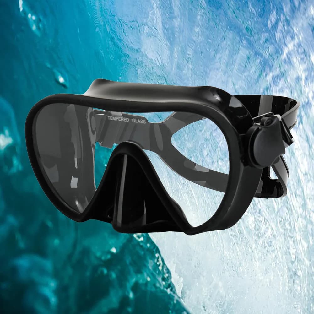 Scuba Diving Snorkeling Frameless Mask Perfect Gasket Silicone skirts Tempered glass panoramic swimming glasses suitable for adults